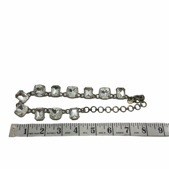 C. Wonder Women's Gold Tone Crystal Spring Ring Clasp Choker Necklace 16" - Picture 12 of 12